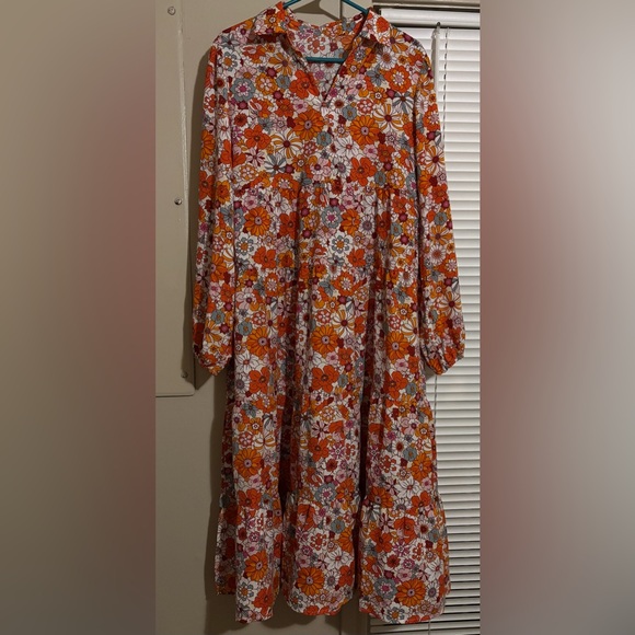 Floral Long Sleeve Dress - Picture 1 of 1